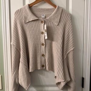 BDG Cropped Button Up Cardi Size XL